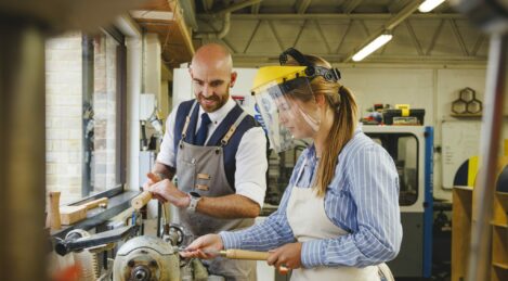 student in a workshop