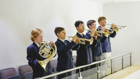 students playing music