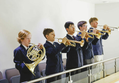 students playing music