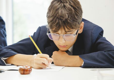 boy writing